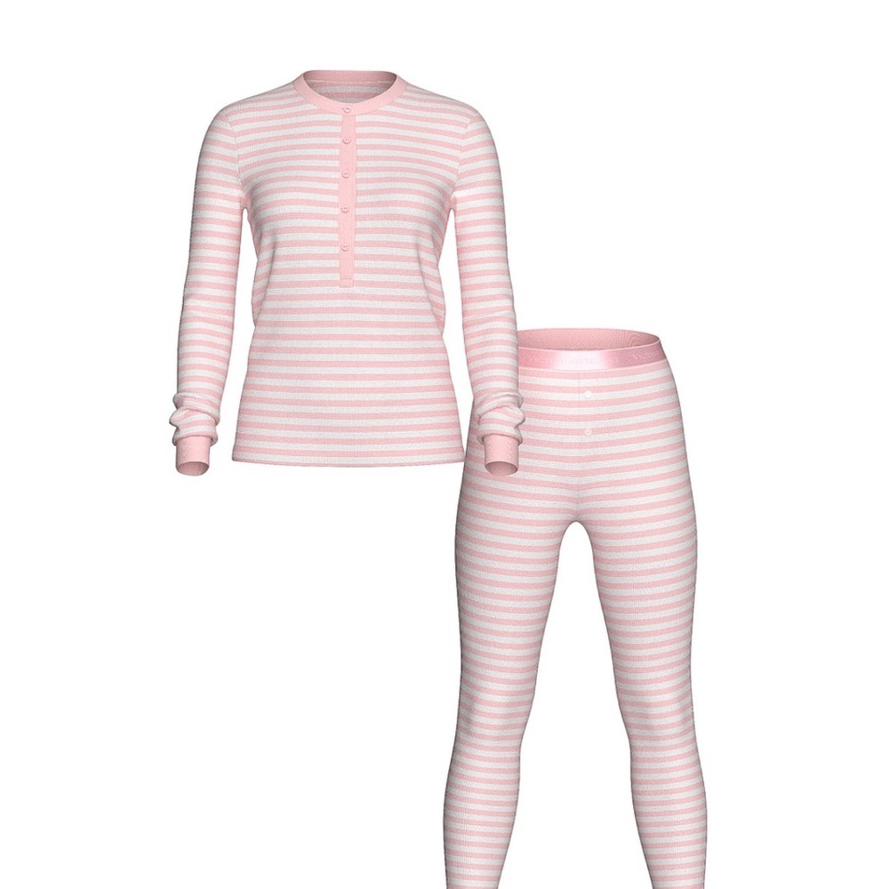 Victoria's Secret Light Pink Striped Pajama Set